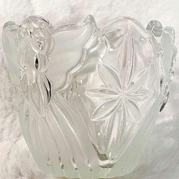 Gorham Crystal Angels of Peace Votive Candle Holder Frosted Christmas Germany - Picture 3 of 15